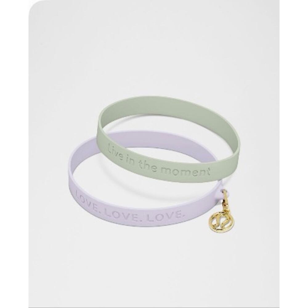 Lululemon Back to Life Bottle Bands 2 Pack, Silicone Bands Lavender Green